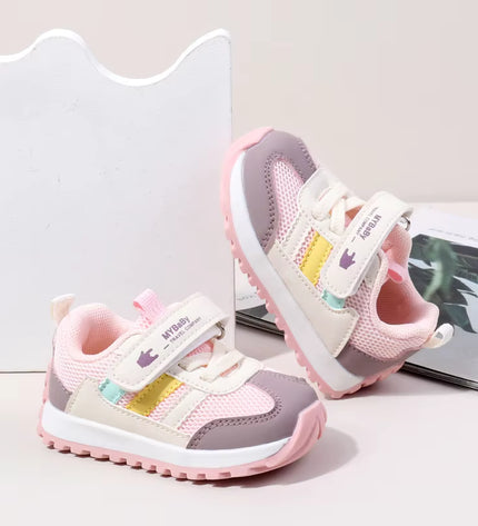 Classic Striped Baby Sneakers for Boys & Girls – Navy, Pink & Beige GS ICONIC