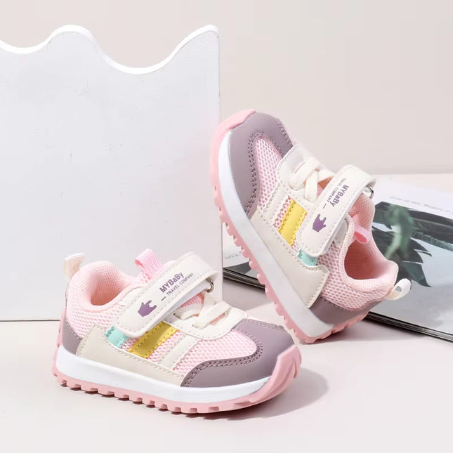 Classic Striped Baby Sneakers for Boys & Girls – Navy, Pink & Beige GS ICONIC