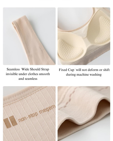 Wireless Bra for Women and Girls, Cotton Blend, Seamless, Lightly Padded, Full Coverage, Wide Straps, Medium Support, Nylon Spandex, All Season Free Size 28-30-32 Comforts GS ICONIC