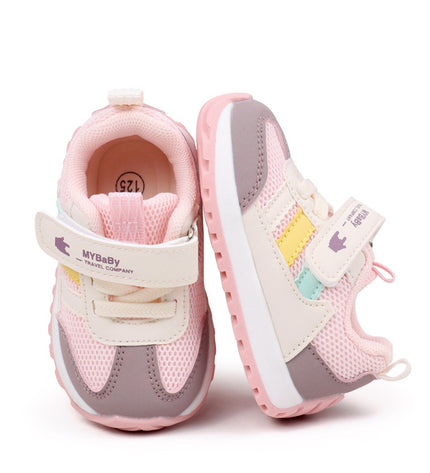 Classic Striped Baby Sneakers for Boys & Girls – Navy, Pink & Beige GS ICONIC