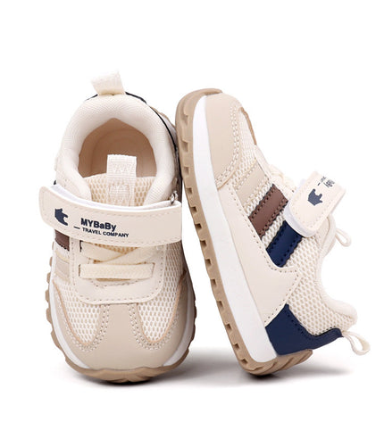 Classic Striped Baby Sneakers for Boys & Girls – Navy, Pink & Beige GS ICONIC