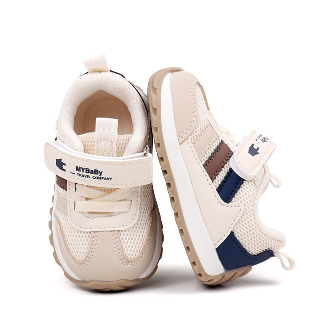 Classic Striped Baby Sneakers for Boys & Girls – Navy, Pink & Beige GS ICONIC