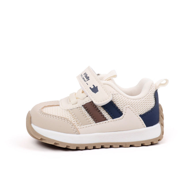 Classic Striped Baby Sneakers for Boys & Girls – Navy, Pink & Beige GS ICONIC