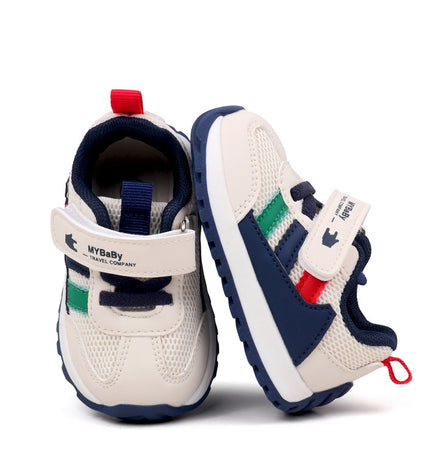 Classic Striped Baby Sneakers for Boys & Girls – Navy, Pink & Beige GS ICONIC