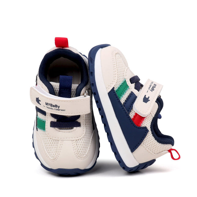 Classic Striped Baby Sneakers for Boys & Girls – Navy, Pink & Beige GS ICONIC