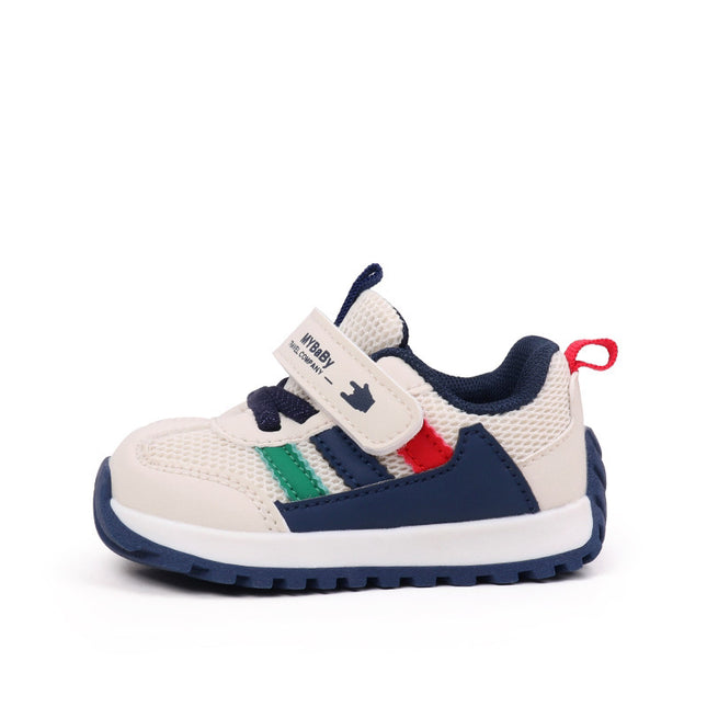 Classic Striped Baby Sneakers for Boys & Girls – Navy, Pink & Beige GS ICONIC