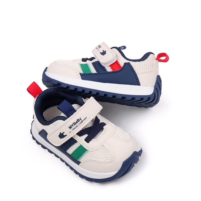 Classic Striped Baby Sneakers for Boys & Girls – Navy, Pink & Beige GS ICONIC