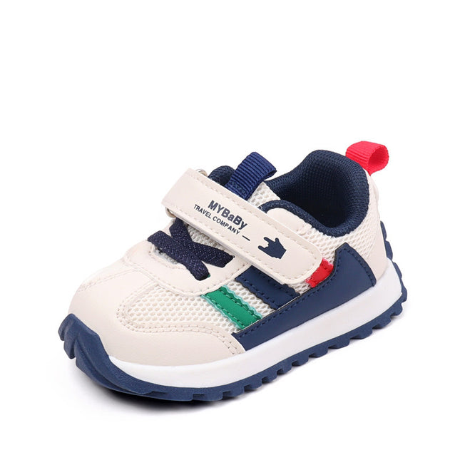 Classic Striped Baby Sneakers for Boys & Girls – Navy, Pink & Beige GS ICONIC
