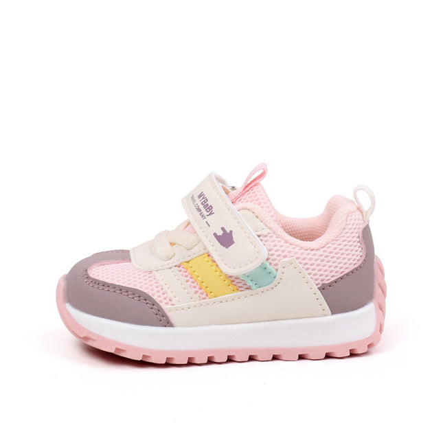 Classic Striped Baby Sneakers for Boys & Girls – Navy, Pink & Beige GS ICONIC