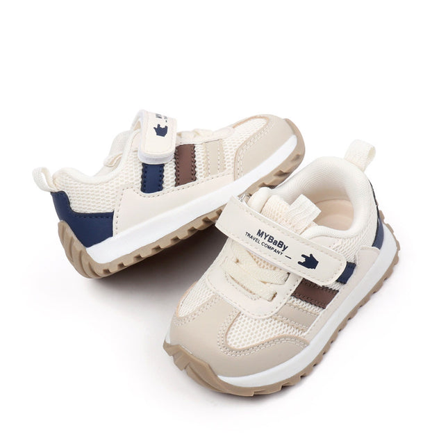 Classic Striped Baby Sneakers for Boys & Girls – Navy, Pink & Beige GS ICONIC