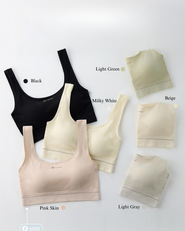 Wireless Bra for Women & Girls, Cotton Blend, Seamless, Lightly Padded, Full Coverage, Wide Straps, Medium Support, Nylon Spandex, All Season Free Size 28-30-32 GS ICONIC