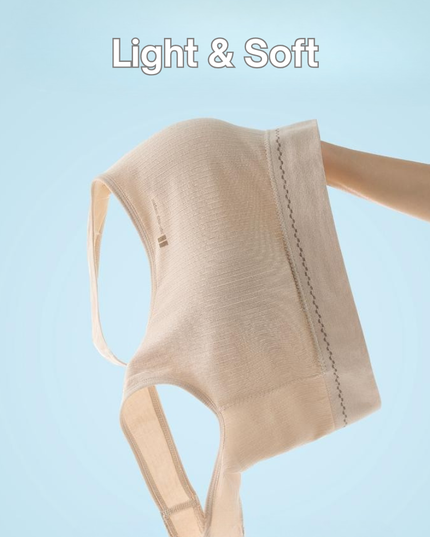 Wireless Bra for Women & Girls, Cotton Blend, Seamless, Lightly Padded, Full Coverage, Wide Straps, Medium Support, Nylon Spandex, All Season Free Size 28-30-32 GS ICONIC