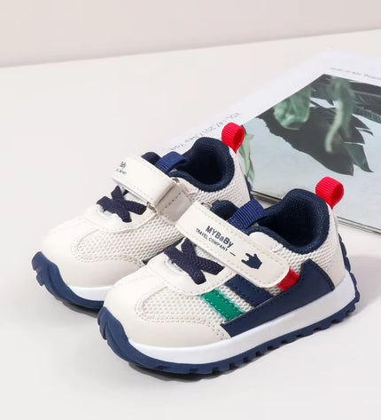 Classic Striped Baby Sneakers for Boys & Girls – Navy, Pink & Beige GS ICONIC