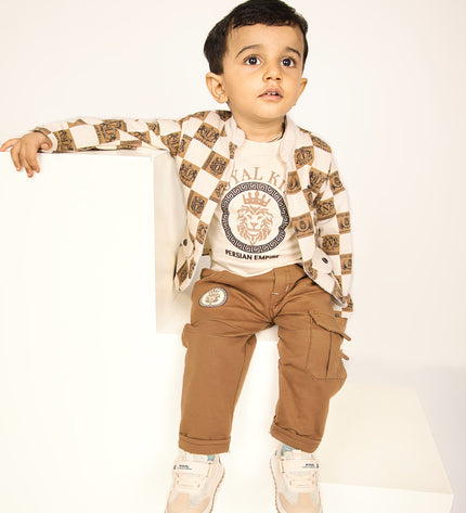 Classic Striped Baby Sneakers for Boys & Girls – Navy, Pink & Beige GS ICONIC