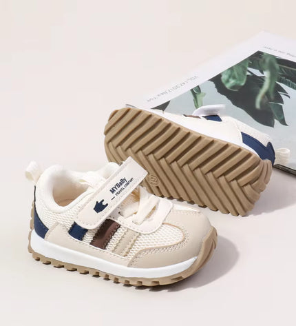 Classic Striped Baby Sneakers for Boys & Girls – Navy, Pink & Beige GS ICONIC