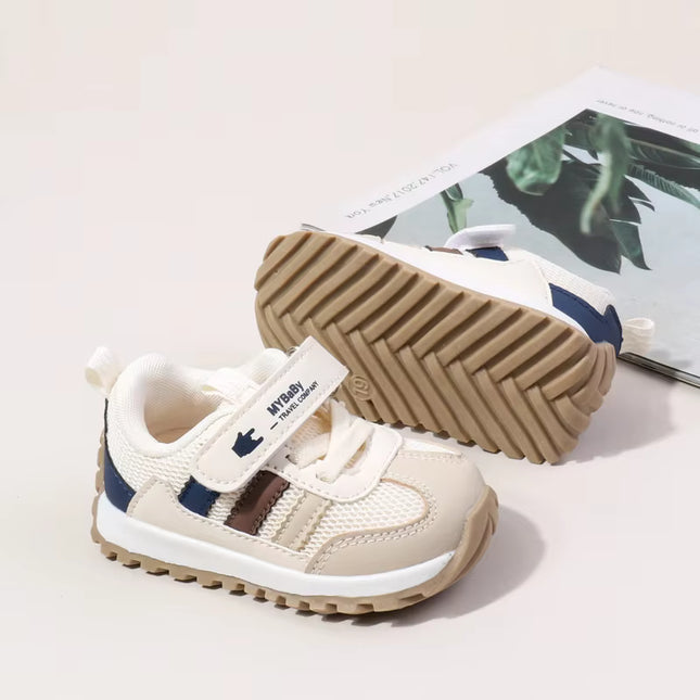 Classic Striped Baby Sneakers for Boys & Girls – Navy, Pink & Beige GS ICONIC