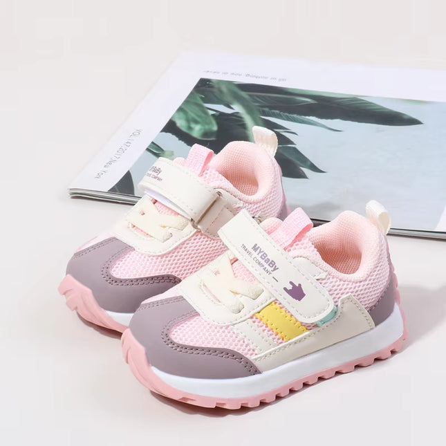 Classic Striped Baby Sneakers for Boys & Girls – Navy, Pink & Beige GS ICONIC