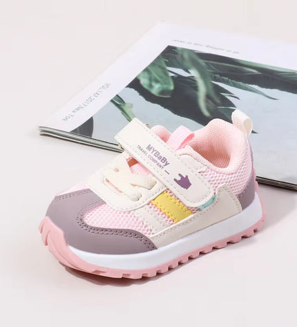 Classic Striped Baby Sneakers for Boys & Girls – Navy, Pink & Beige GS ICONIC