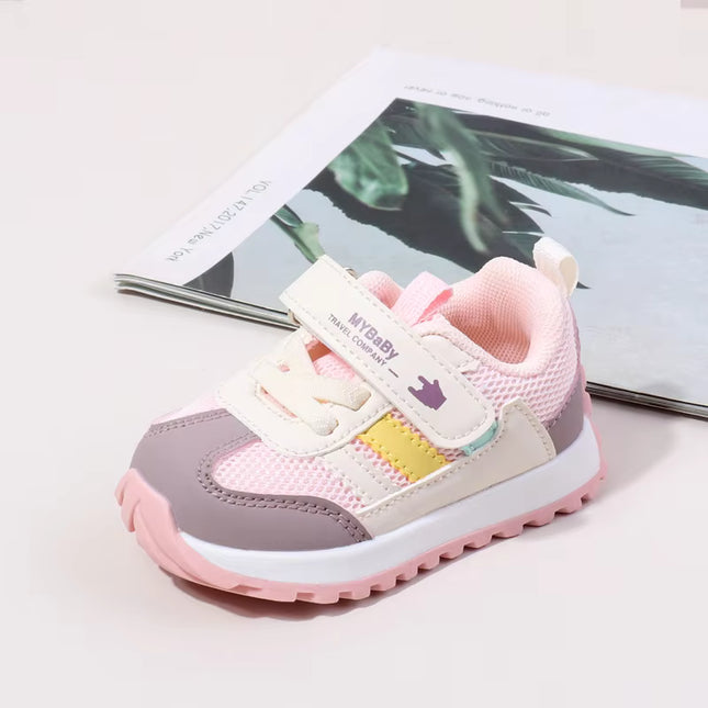 Classic Striped Baby Sneakers for Boys & Girls – Navy, Pink & Beige GS ICONIC