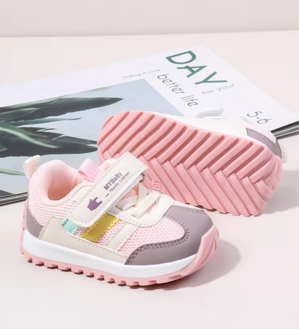 Classic Striped Baby Sneakers for Boys & Girls – Navy, Pink & Beige GS ICONIC