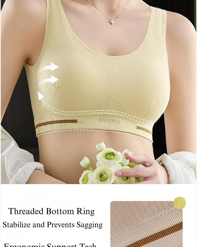 Wireless Bra for Women and Girls, Cotton Blend, Seamless, Lightly Padded, Full Coverage, Wide Straps, Medium Support, Nylon Spandex, All Season Free Size 28-30-32 Comforts GS ICONIC