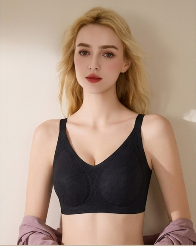 Women’s daily wear bra black wire-free lightly padded