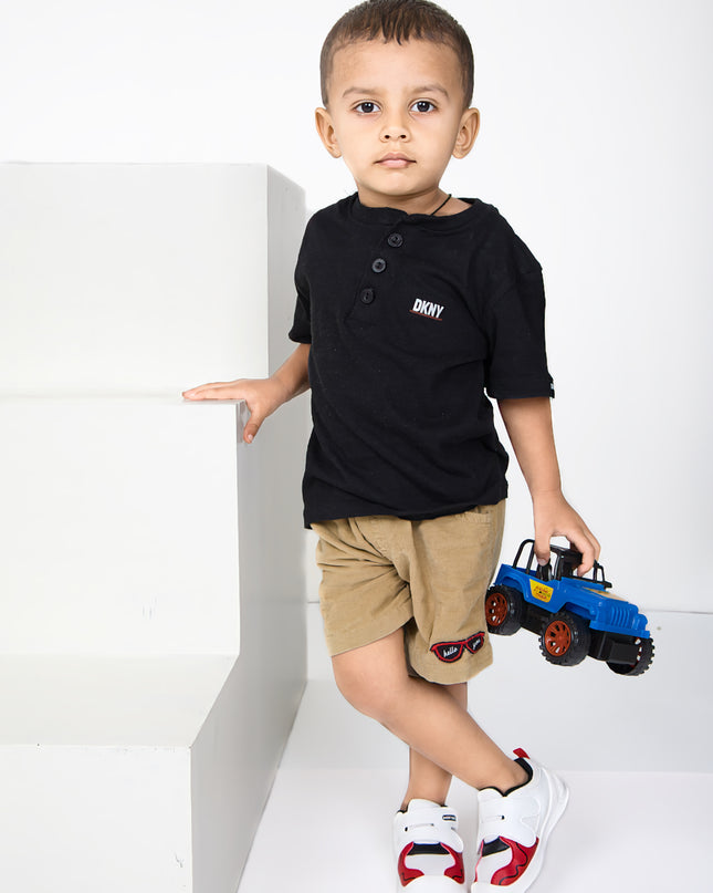White toddler sneakers with black lining, red accent and Velcro straps – lightweight baby shoes kids shoes
